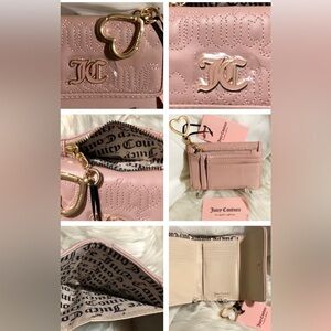 Juicy Couture Blush Wallet/Billfold/Card Holder w/Heart BagCharm-Keychain! NWT!!